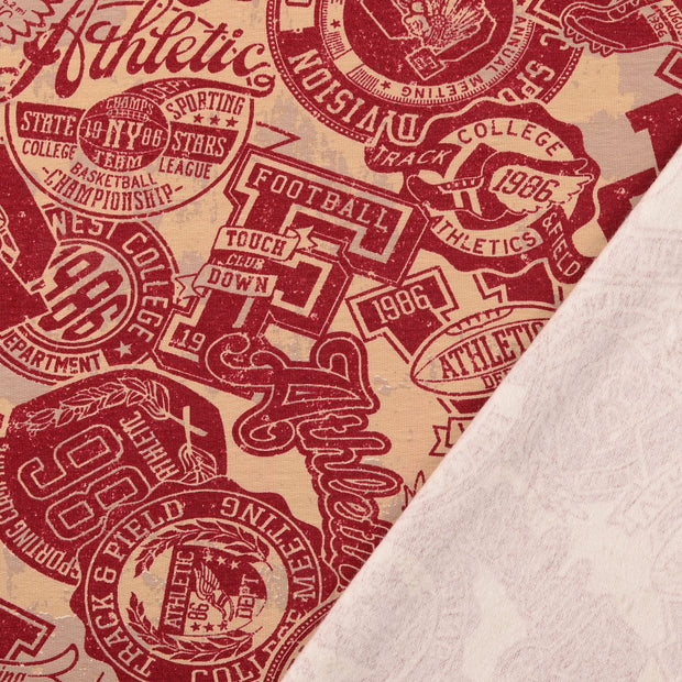 French Terry fabric Bordeaux printed 