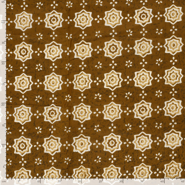 Voile fabric Abstract Oker