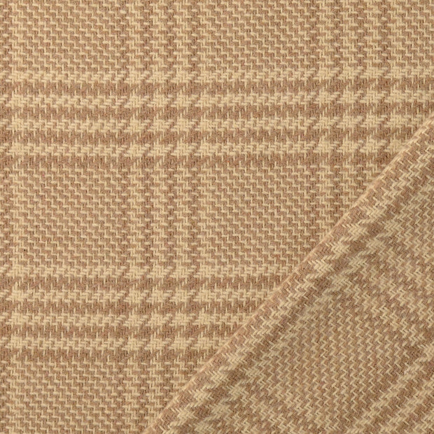 Wool Boucle fabric Beige yarn dyed 