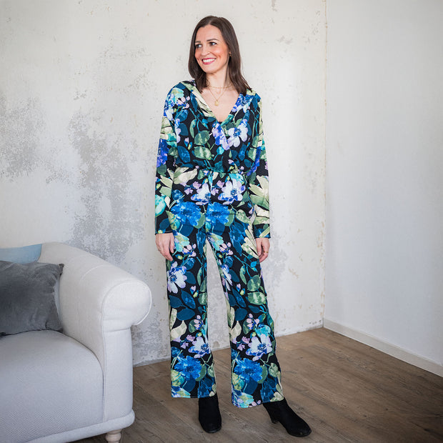 Viscose Poplin stof Bloemen digitaal bedrukt 