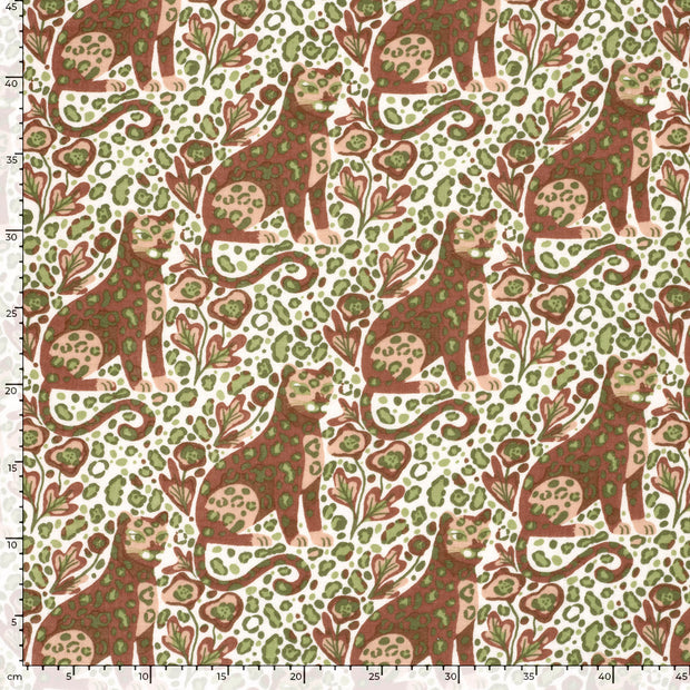 Muslin fabric Panther Off White