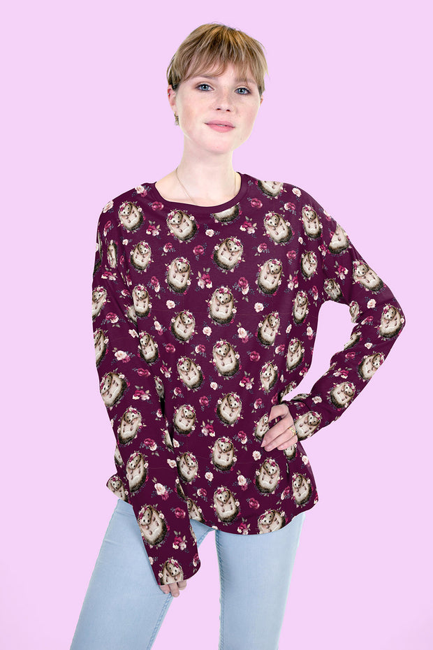 French Terry fabric Wine red matte 
