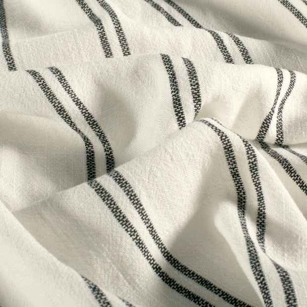 Semi-linen fabric Stripes Off White