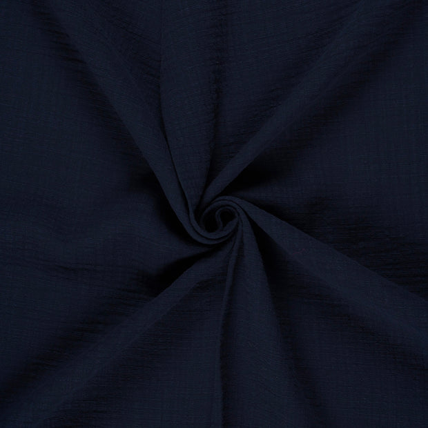 Muslin fabric Navy slub 