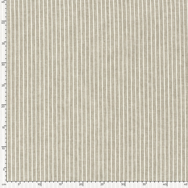 Chambré fabric Stripes Khaki Green
