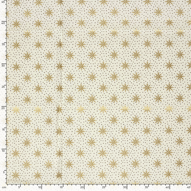 Cotton Poplin fabric Christmas Off White