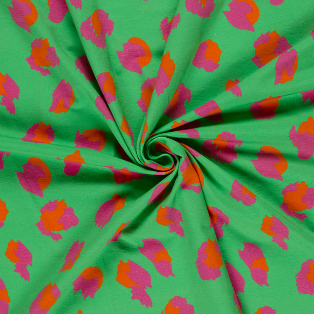 Jersey fabric Green digital printed 