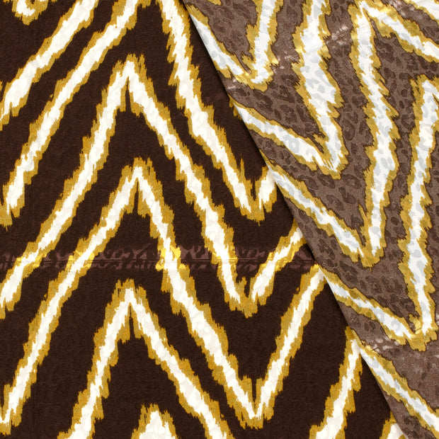 Satin Jacquard fabric Panther printed 