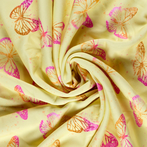 Jogging fabric Light Yellow digital printed 