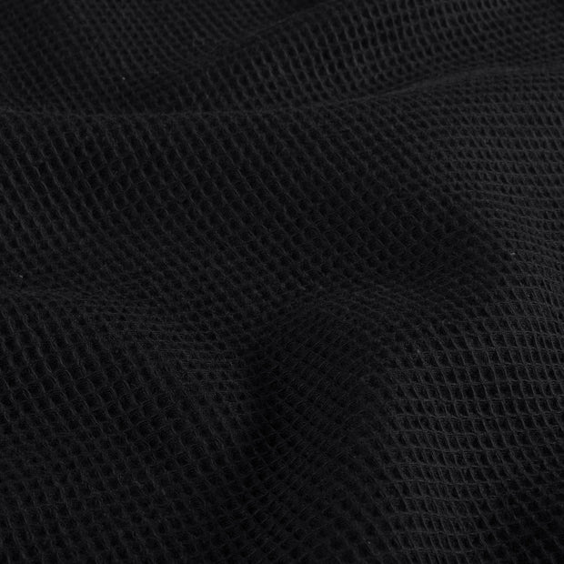 Waffle piqué fabric Unicolour Black