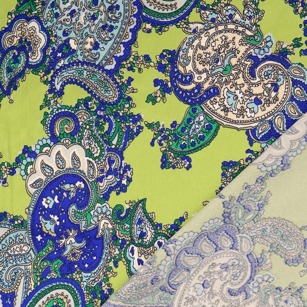 Satin fabric Paisley printed 