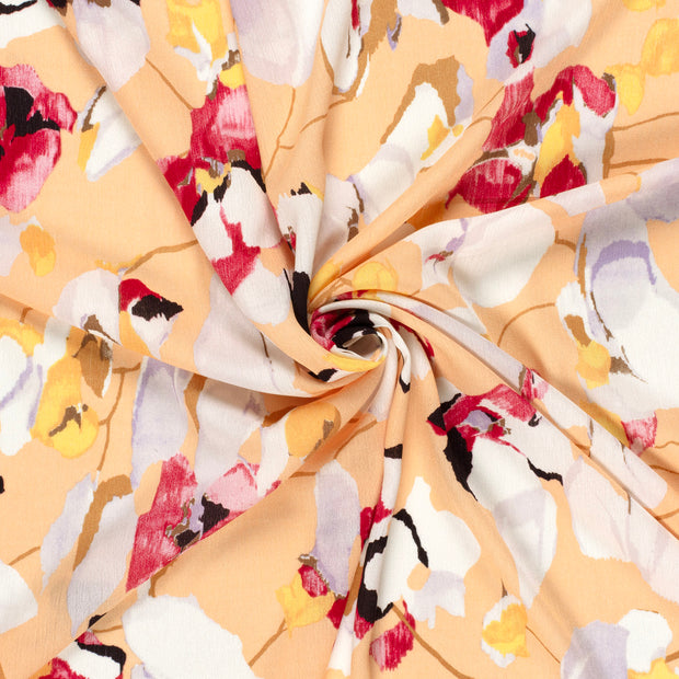 Borken Crepe fabric Salmon printed 