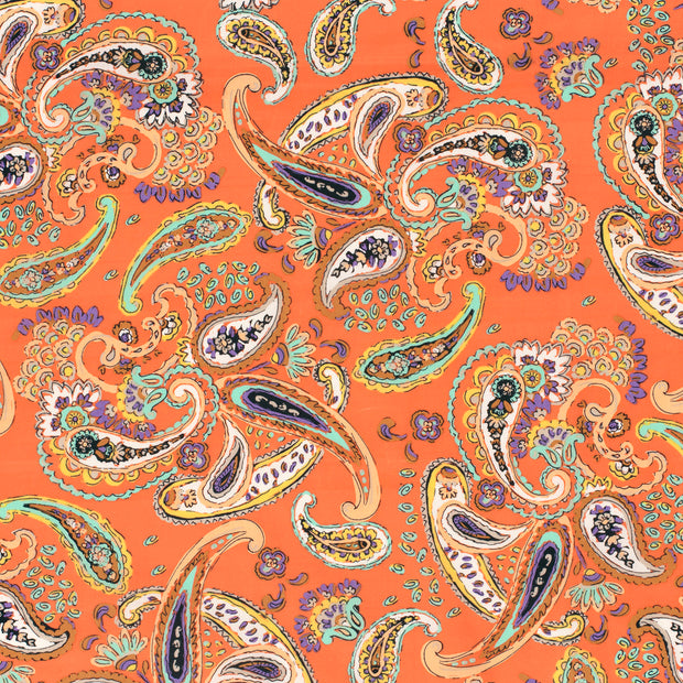 Cotton Satin fabric Coral matte 