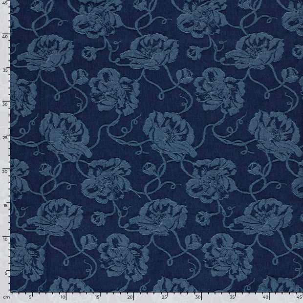 Jeans fabrik Blumen Jeansblau