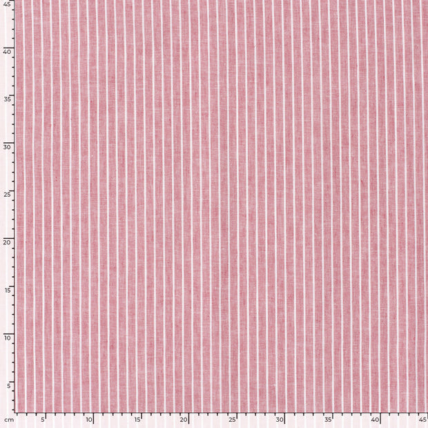Chambré fabric Stripes Dark Red
