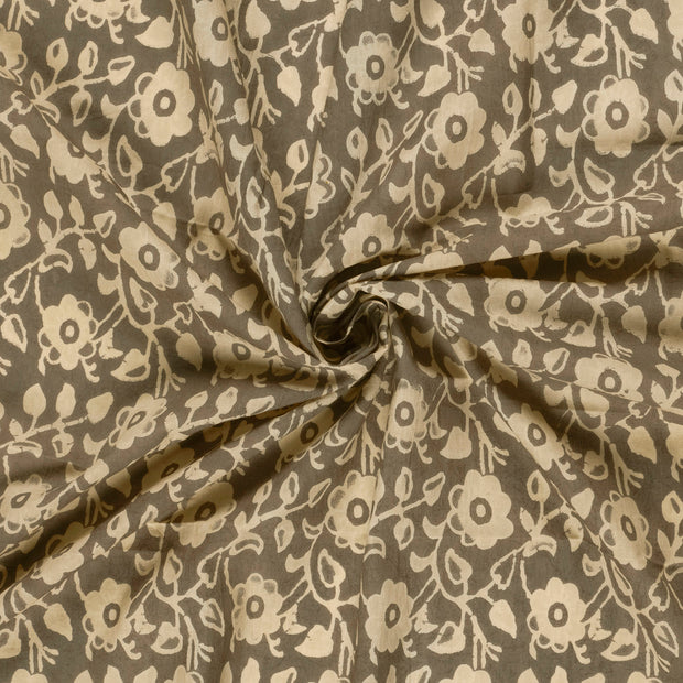 Voile fabric Grey printed 