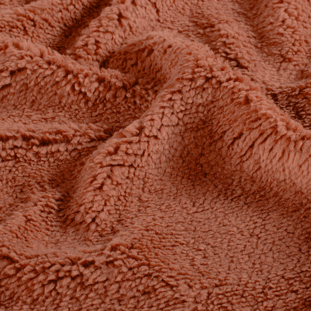 Sherpa Fleece fabric Unicolour Redwood