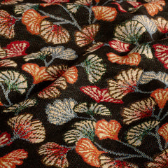 Gobelin jacquard Leaves Black