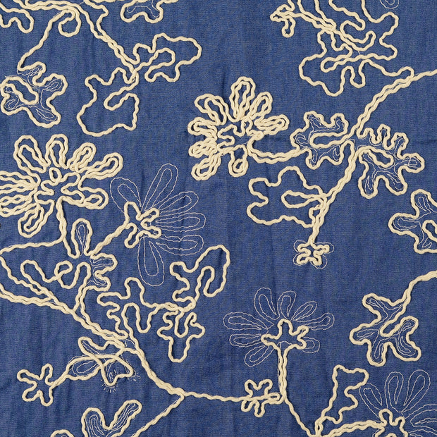 Baumwolle Popeline fabrik Blumen Indigoblau