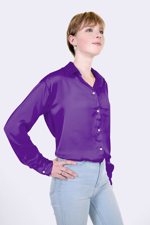 Satin fabric Unicolour Magenta