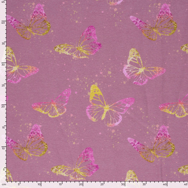 Jogging fabric Butterflies Old Pink