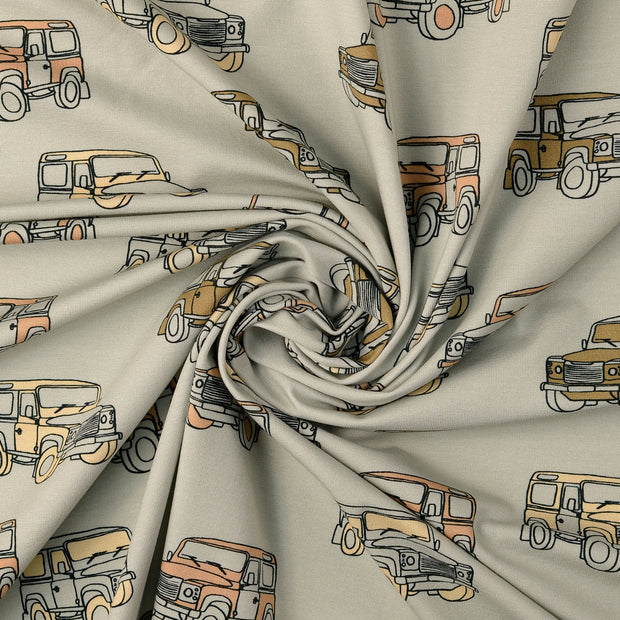 Jersey fabric Cars digital printed 