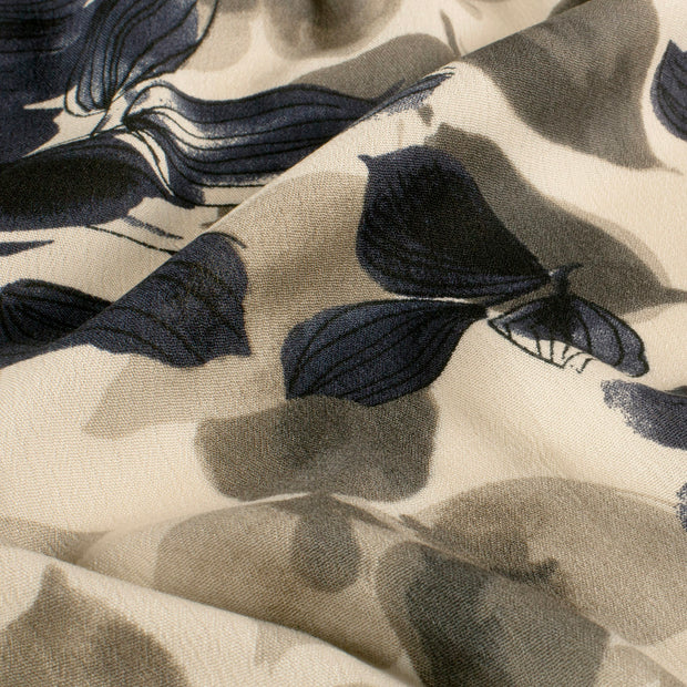 Borken Crepe fabric Abstract Off White