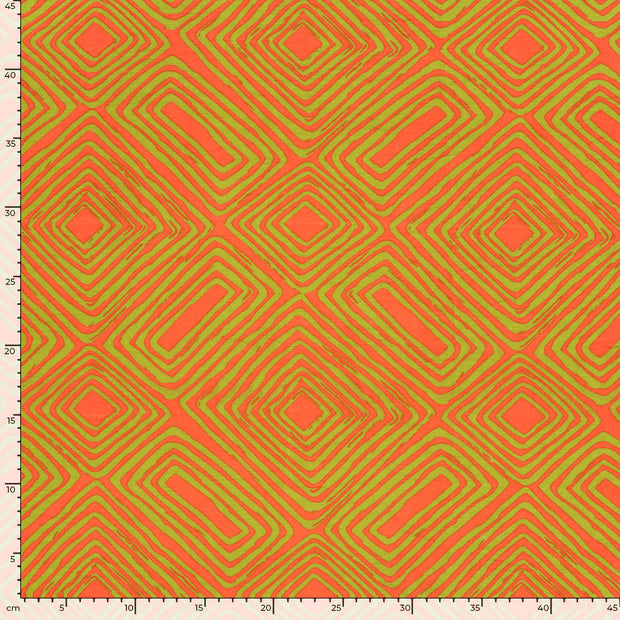 Viscose Nylon Twill fabric Abstract Coral