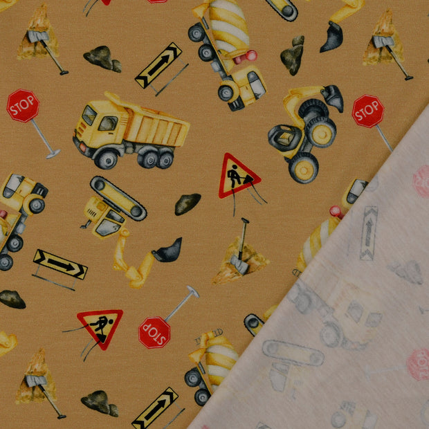 Jersey fabrik Beige digital bedruckt 