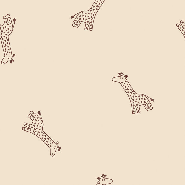 Jersey fabric Giraffes Beige