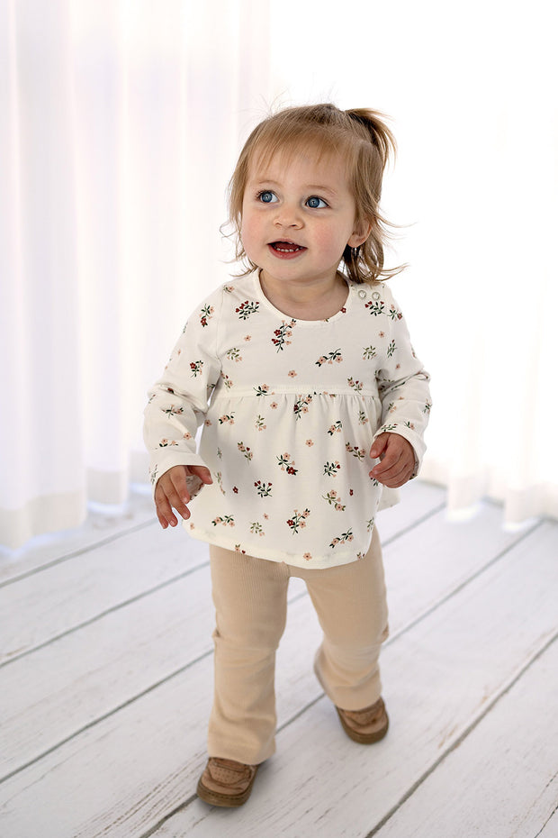 Jersey fabric Flowers Off White