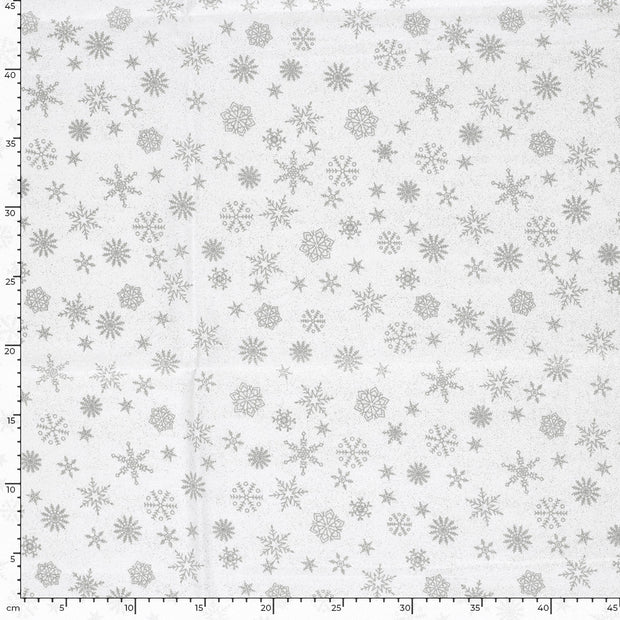 Cotton Poplin fabric Christmas Grey