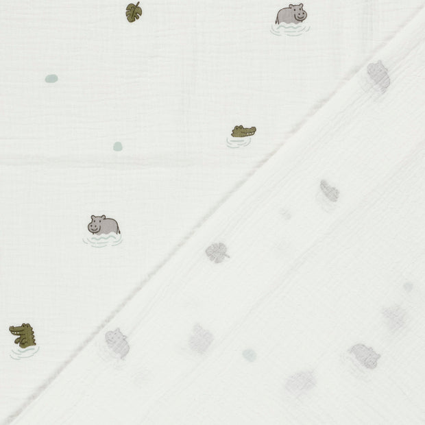 Muslin fabric Animals printed 
