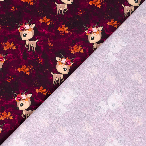 French Terry fabric Deer digital printed 