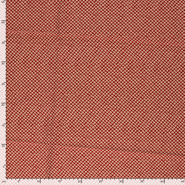 Cotton Poplin fabric Diamonds Bordeaux