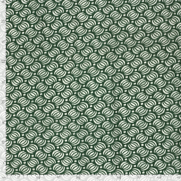 Voile fabric Abstract Dark Green