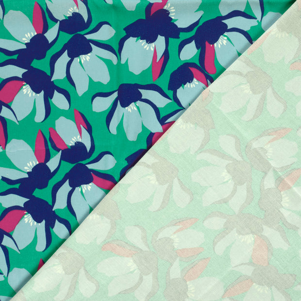 Cotton Satin fabric Flowers printed 