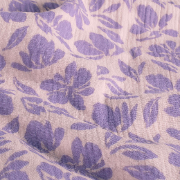 Muslin fabric Flowers Pink