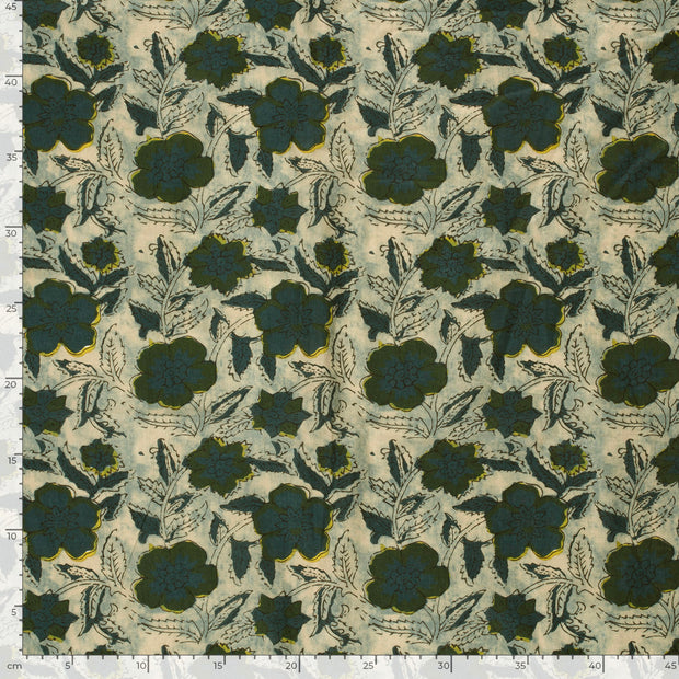 Voile fabric Abstract Beige