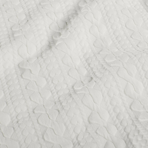 Heavy Knit fabric Cable Off White