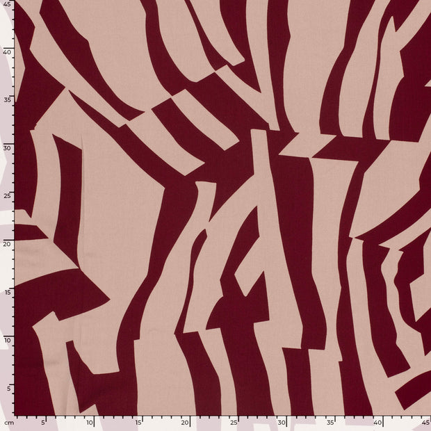 Viscose Poplin fabric Abstract Bordeaux