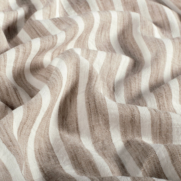 Woven Polyester fabric Stripes Camel