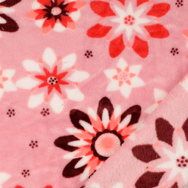 Fleece fabric Flowers printed 