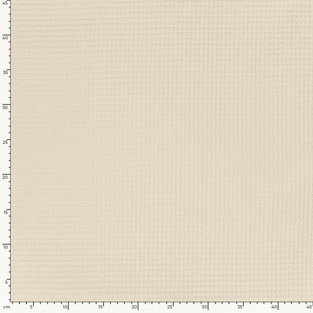 Waffle piqué fabric Unicolour Ivory