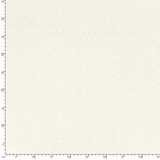 Cotton Poplin fabric Flowers Off White