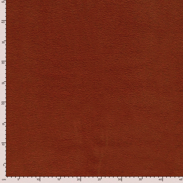 Fleece stof Melange Brique