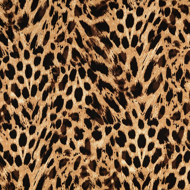 Viscose Satin fabric Animals Beige