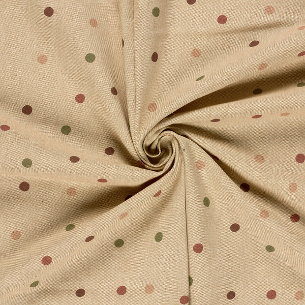 Linen Look fabric Beige digital printed 