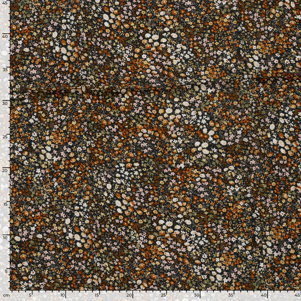 Viscose Poplin fabrik Blumen Marine
