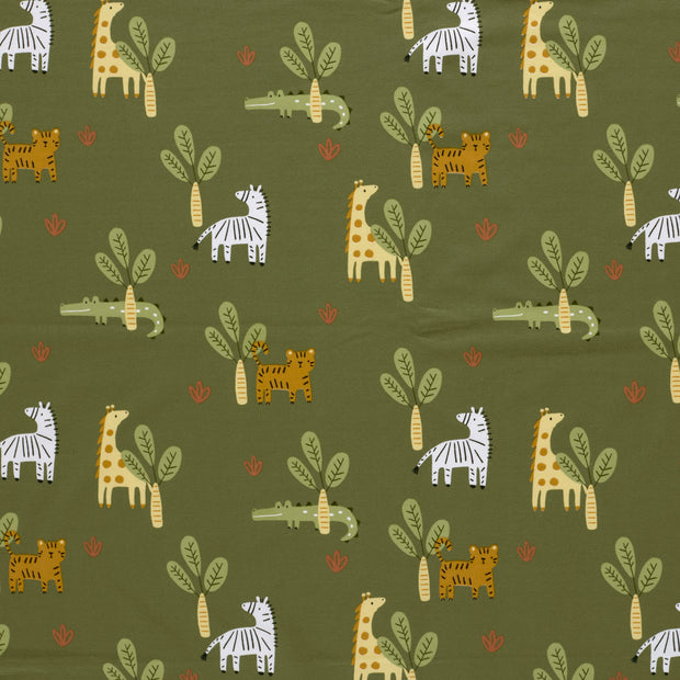 Jersey fabric Khaki Green soft 